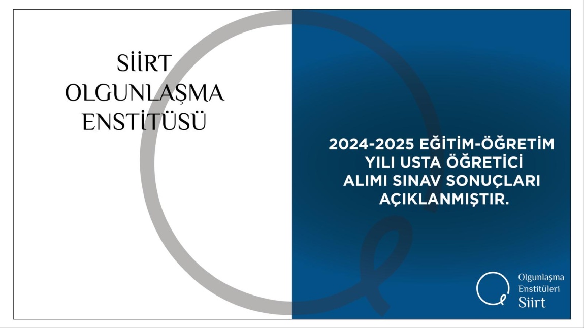 2024-2025 EĞİTİM/ÖĞRETİM YILI USTA ÖĞRETİCİ ALIMI SINAV SONUÇLARI AÇIKLANMIŞTIR